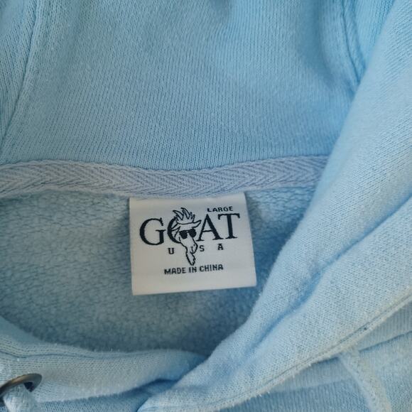 GOAT USA Hoodie Sweatshirt Mens Large Carolina Blue Pullover Embroidered Logo - Picture 3 of 11